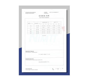 中國測試技術(shù)研究院校準證書